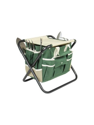 Zložljiv stolček s torbo in kompletom vrtnega orodja