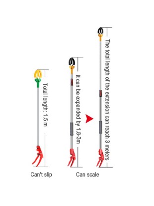 Berač voća s teleskopskom motkom-+POKLON Vrtne rukavice s kandžama