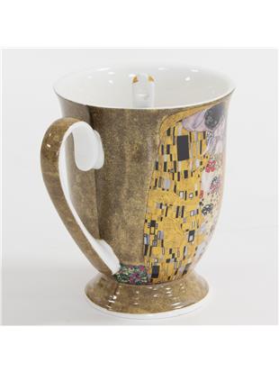 Komplet 2 lončkov z žličkama z dekorjem Gustava Klimta-Poljub